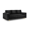 Aspen 3-Sitzer Sofa mit Schlaffunktion und Stauraum, aus Samt in Schwarz (Salvador 19), 225x100x96 cm von Cosmopolitan Design – Bild 1