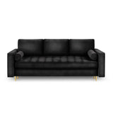 Aspen 3-Sitzer Sofa mit Schlaffunktion und Stauraum, aus Samt in Schwarz (Salvador 19), 225x100x96 cm von Cosmopolitan Design – Bild 3
