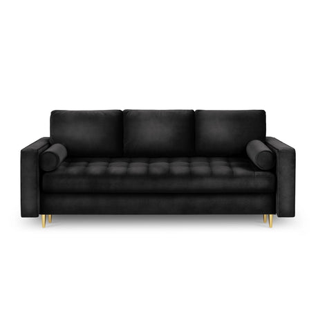 Aspen 3-Sitzer Sofa mit Schlaffunktion und Stauraum, aus Samt in Schwarz (Salvador 19), 225x100x96 cm von Cosmopolitan Design – Bild 3