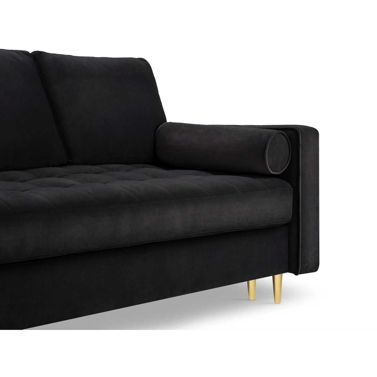 Aspen 3-Sitzer Sofa mit Schlaffunktion und Stauraum, aus Samt in Schwarz (Salvador 19), 225x100x96 cm von Cosmopolitan Design – Bild 6