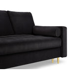 Aspen 3-Sitzer Sofa mit Schlaffunktion und Stauraum, aus Samt in Schwarz (Salvador 19), 225x100x96 cm von Cosmopolitan Design – Bild 6