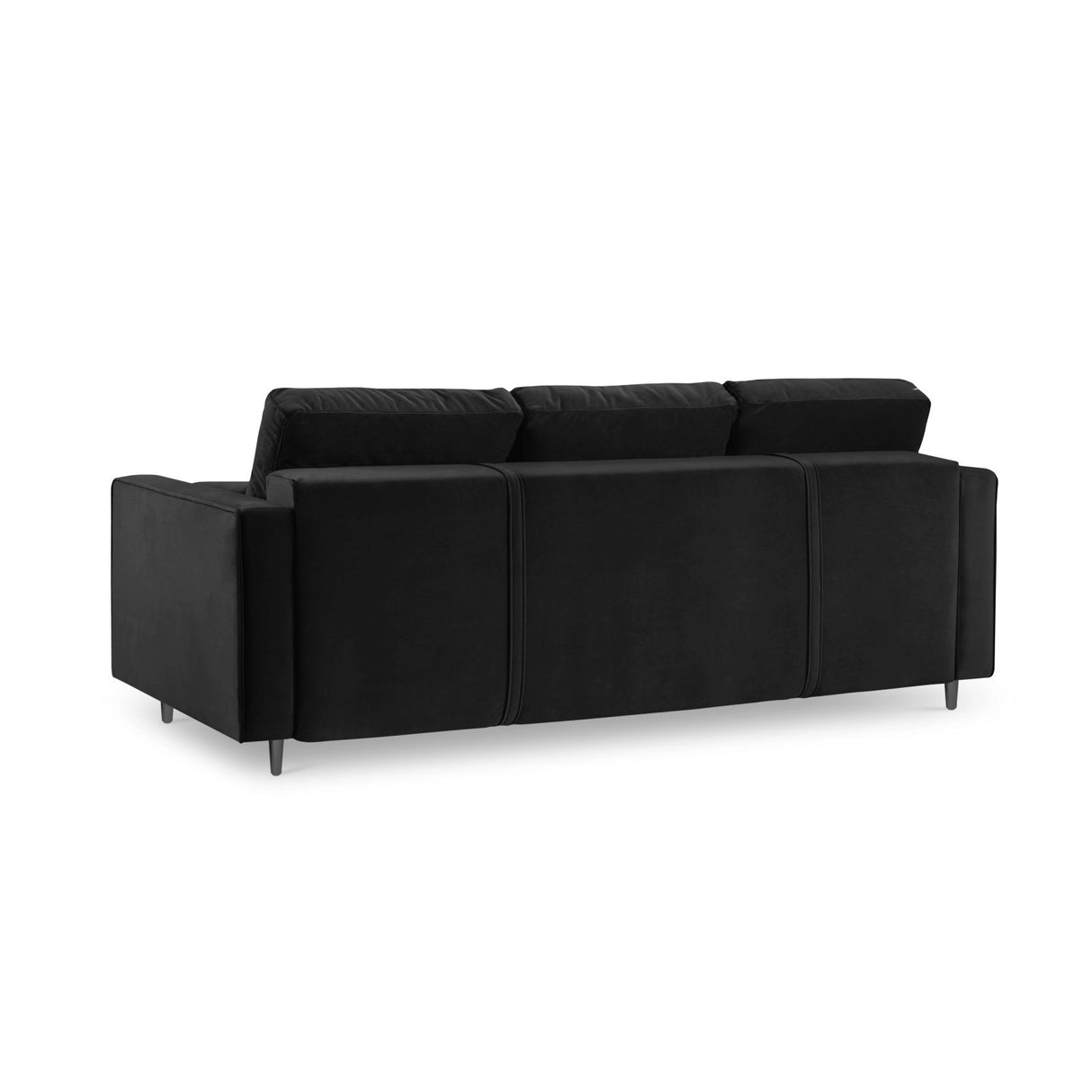 Aspen 3-Sitzer Sofa mit Schlaffunktion und Stauraum, aus Samt in Schwarz (Salvador 19), 225x100x96 cm von Cosmopolitan Design – Bild 4