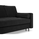 Aspen 3-Sitzer Sofa mit Schlaffunktion und Stauraum, aus Samt in Schwarz (Salvador 19), 225x100x96 cm von Cosmopolitan Design – Bild 6