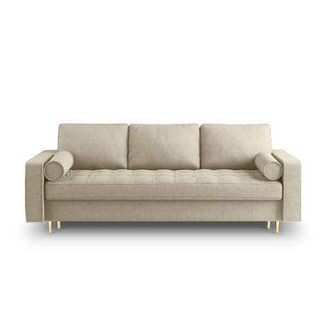 Aspen 3-Sitzer Sofa mit Schlaffunktion und Stauraum, aus Strukturierter Stoff in Beige (Positano 08), 225x100x96 cm von Cosmopolitan Design – Bild 2