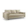 Aspen 3-Sitzer Sofa mit Schlaffunktion und Stauraum, aus Strukturierter Stoff in Beige (Positano 08), 225x100x96 cm von Cosmopolitan Design – Bild 1