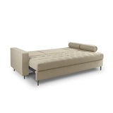 Aspen 3-Sitzer Sofa mit Schlaffunktion und Stauraum, aus Strukturierter Stoff in Beige (Positano 08), 225x100x96 cm von Cosmopolitan Design – Bild 4