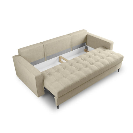 Aspen 3-Sitzer Sofa mit Schlaffunktion und Stauraum, aus Strukturierter Stoff in Beige (Positano 08), 225x100x96 cm von Cosmopolitan Design – Bild 6