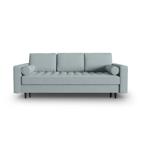 Aspen 3-Sitzer Sofa mit Schlaffunktion und Stauraum, aus Strukturierter Stoff in Blau (Melva 72), 225x100x96 cm von Cosmopolitan Design – Bild 1