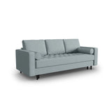 Aspen 3-Sitzer Sofa mit Schlaffunktion und Stauraum, aus Strukturierter Stoff in Blau (Melva 72), 225x100x96 cm von Cosmopolitan Design – Bild 2