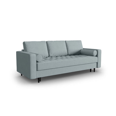 Aspen 3-Sitzer Sofa mit Schlaffunktion und Stauraum, aus Strukturierter Stoff in Blau (Melva 72), 225x100x96 cm von Cosmopolitan Design – Bild 2