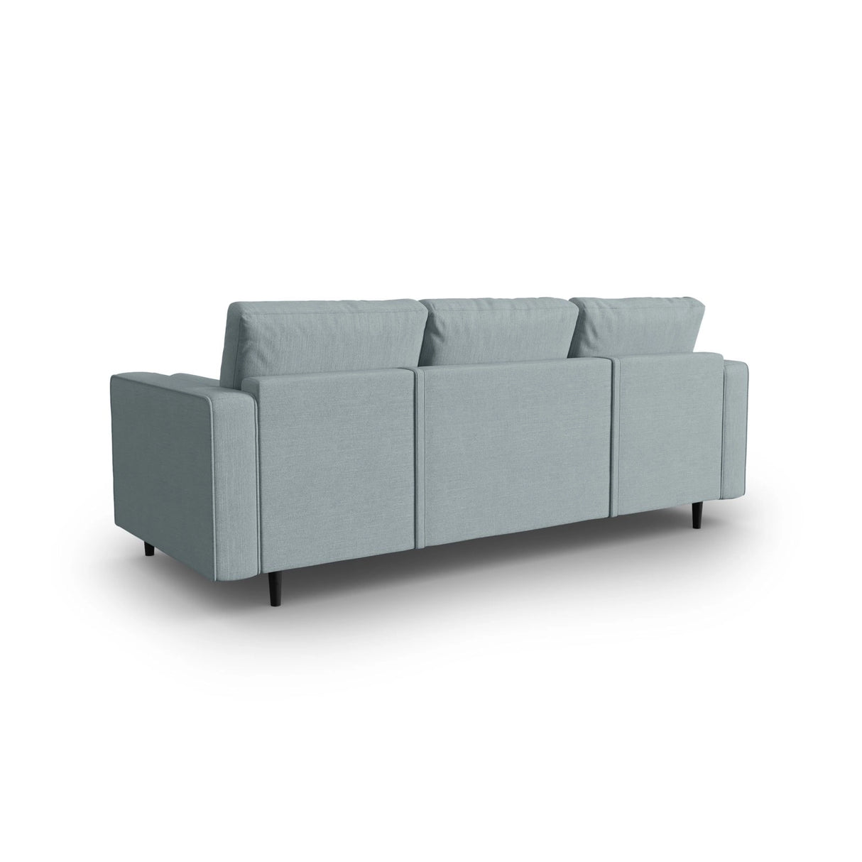 Aspen 3-Sitzer Sofa mit Schlaffunktion und Stauraum, aus Strukturierter Stoff in Blau (Melva 72), 225x100x96 cm von Cosmopolitan Design – Bild 3