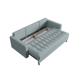 Aspen 3-Sitzer Sofa mit Schlaffunktion und Stauraum, aus Strukturierter Stoff in Blau (Melva 72), 225x100x96 cm von Cosmopolitan Design – Bild 5