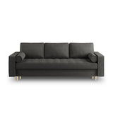 Aspen 3-Sitzer Sofa mit Schlaffunktion und Stauraum, aus Strukturierter Stoff in Dunkelgrau (Positano 95), 225x100x96 cm von Cosmopolitan Design – Bild 2