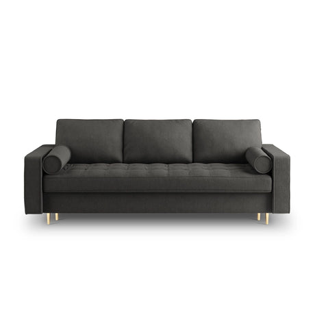 Aspen 3-Sitzer Sofa mit Schlaffunktion und Stauraum, aus Strukturierter Stoff in Dunkelgrau (Positano 95), 225x100x96 cm von Cosmopolitan Design – Bild 2