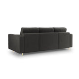 Aspen 3-Sitzer Sofa mit Schlaffunktion und Stauraum, aus Strukturierter Stoff in Dunkelgrau (Positano 95), 225x100x96 cm von Cosmopolitan Design – Bild 3