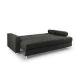 Aspen 3-Sitzer Sofa mit Schlaffunktion und Stauraum, aus Strukturierter Stoff in Dunkelgrau (Positano 95), 225x100x96 cm von Cosmopolitan Design – Bild 4