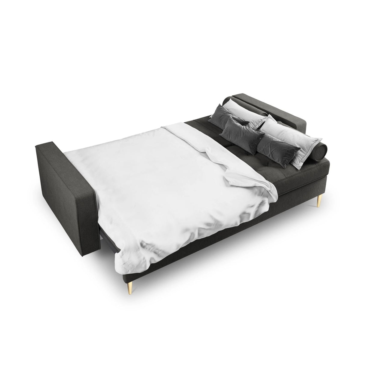 Aspen 3-Sitzer Sofa mit Schlaffunktion und Stauraum, aus Strukturierter Stoff in Dunkelgrau (Positano 95), 225x100x96 cm von Cosmopolitan Design – Bild 5