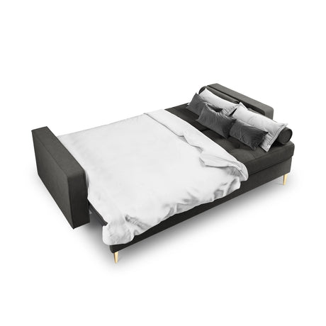 Aspen 3-Sitzer Sofa mit Schlaffunktion und Stauraum, aus Strukturierter Stoff in Dunkelgrau (Positano 95), 225x100x96 cm von Cosmopolitan Design – Bild 5