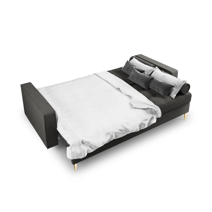 Aspen 3-Sitzer Sofa mit Schlaffunktion und Stauraum, aus Strukturierter Stoff in Dunkelgrau (Positano 95), 225x100x96 cm von Cosmopolitan Design – Bild 5