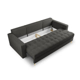 Aspen 3-Sitzer Sofa mit Schlaffunktion und Stauraum, aus Strukturierter Stoff in Dunkelgrau (Positano 95), 225x100x96 cm von Cosmopolitan Design – Bild 6