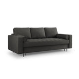 Aspen 3-Sitzer Sofa mit Schlaffunktion und Stauraum, aus Strukturierter Stoff in Dunkelgrau (Positano 95), 225x100x96 cm von Cosmopolitan Design – Bild 1