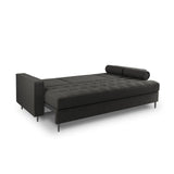 Aspen 3-Sitzer Sofa mit Schlaffunktion und Stauraum, aus Strukturierter Stoff in Dunkelgrau (Positano 95), 225x100x96 cm von Cosmopolitan Design – Bild 4