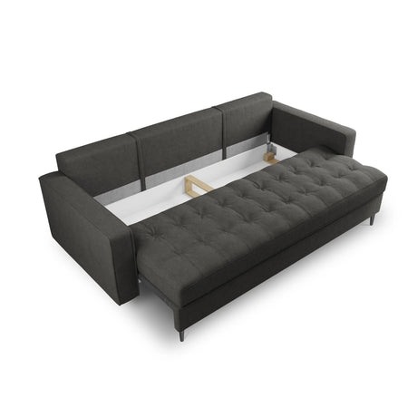 Aspen 3-Sitzer Sofa mit Schlaffunktion und Stauraum, aus Strukturierter Stoff in Dunkelgrau (Positano 95), 225x100x96 cm von Cosmopolitan Design – Bild 6