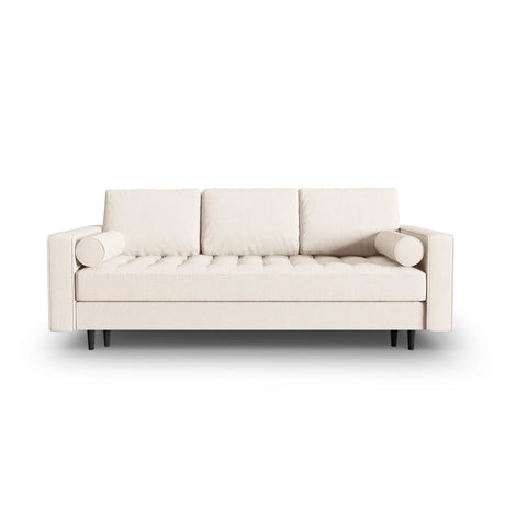 Aspen 3-Sitzer Sofa mit Schlaffunktion und Stauraum, aus Strukturierter Stoff in Hellbeige (Melva 02), 225x100x96 cm von Cosmopolitan Design – Bild 1