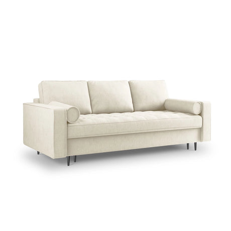 Aspen 3-Sitzer Sofa mit Schlaffunktion und Stauraum, aus Strukturierter Stoff in Hellbeige (Positano 02), 225x100x96 cm von Cosmopolitan Design – Bild 1