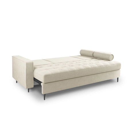 Aspen 3-Sitzer Sofa mit Schlaffunktion und Stauraum, aus Strukturierter Stoff in Hellbeige (Positano 02), 225x100x96 cm von Cosmopolitan Design – Bild 4