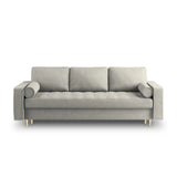 Aspen 3-Sitzer Sofa mit Schlaffunktion und Stauraum, aus Strukturierter Stoff in Hellgrau (Positano 83), 225x100x96 cm von Cosmopolitan Design – Bild 2