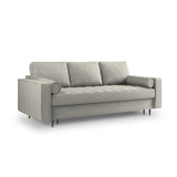 Aspen 3-Sitzer Sofa mit Schlaffunktion und Stauraum, aus Strukturierter Stoff in Hellgrau (Positano 83), 225x100x96 cm von Cosmopolitan Design – Bild 1