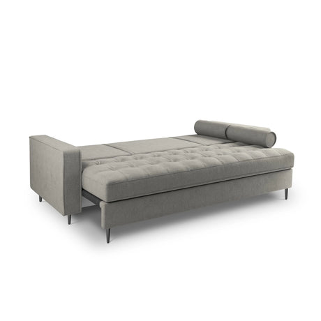 Aspen 3-Sitzer Sofa mit Schlaffunktion und Stauraum, aus Strukturierter Stoff in Hellgrau (Positano 83), 225x100x96 cm von Cosmopolitan Design – Bild 4