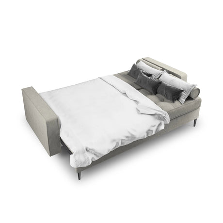 Aspen 3-Sitzer Sofa mit Schlaffunktion und Stauraum, aus Strukturierter Stoff in Hellgrau (Positano 83), 225x100x96 cm von Cosmopolitan Design – Bild 5