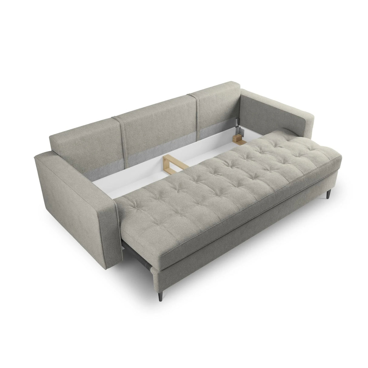 Aspen 3-Sitzer Sofa mit Schlaffunktion und Stauraum, aus Strukturierter Stoff in Hellgrau (Positano 83), 225x100x96 cm von Cosmopolitan Design – Bild 6