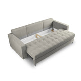 Aspen 3-Sitzer Sofa mit Schlaffunktion und Stauraum, aus Strukturierter Stoff in Hellgrau (Positano 83), 225x100x96 cm von Cosmopolitan Design – Bild 6