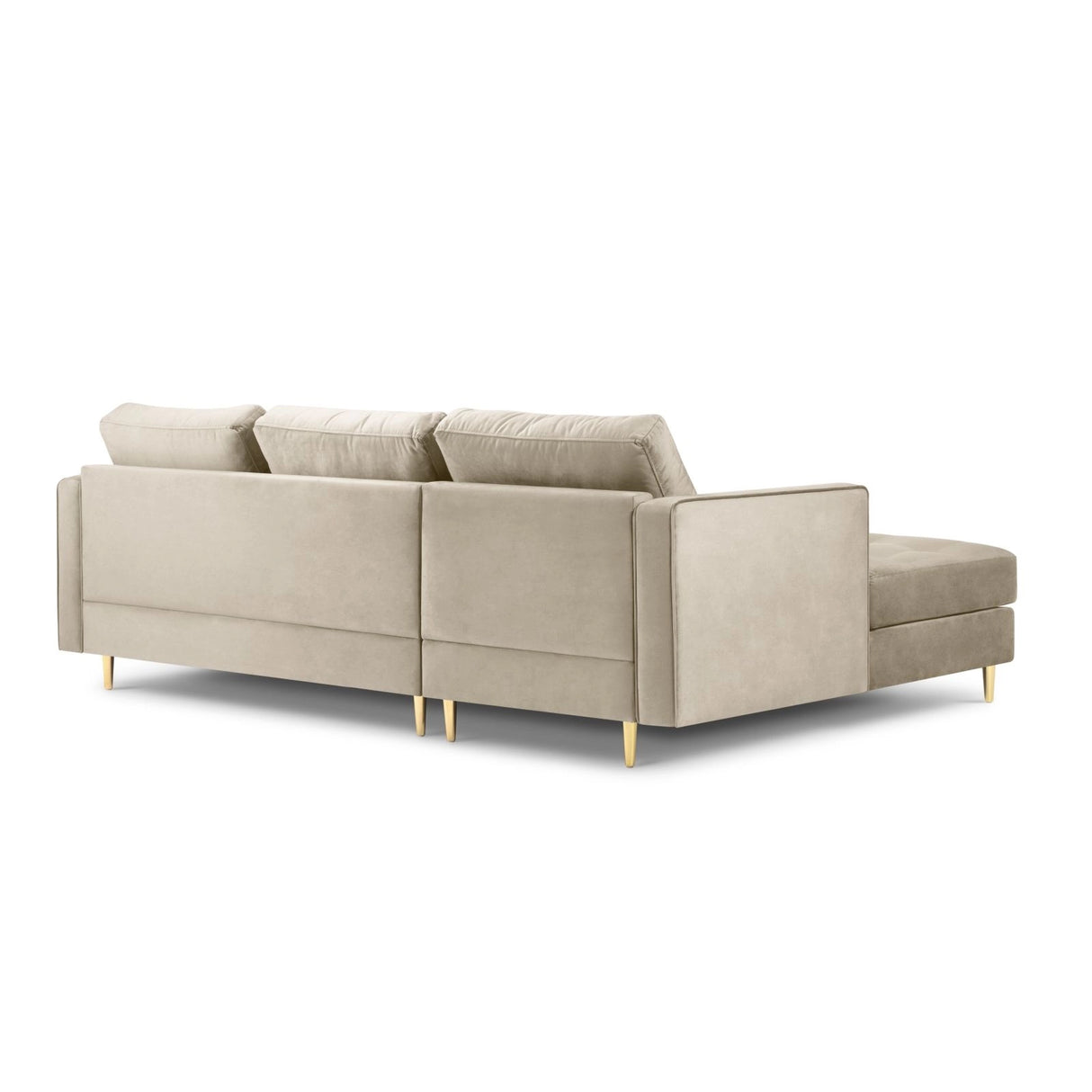Aspen 4-Sitzer Ecksofa, Linke Seite, aus Samt in Dunkelbeige (Salvador 2), 236x170x90 cm von Cosmopolitan Design – Bild 3