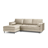 Aspen 4-Sitzer Ecksofa, Linke Seite, aus Samt in Dunkelbeige (Salvador 2), 236x170x90 cm von Cosmopolitan Design – Bild 2