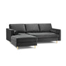 Aspen 4-Sitzer Ecksofa, Linke Seite, aus Samt in Dunkelgrau (Salvador 18), 236x170x90 cm von Cosmopolitan Design – Bild 1