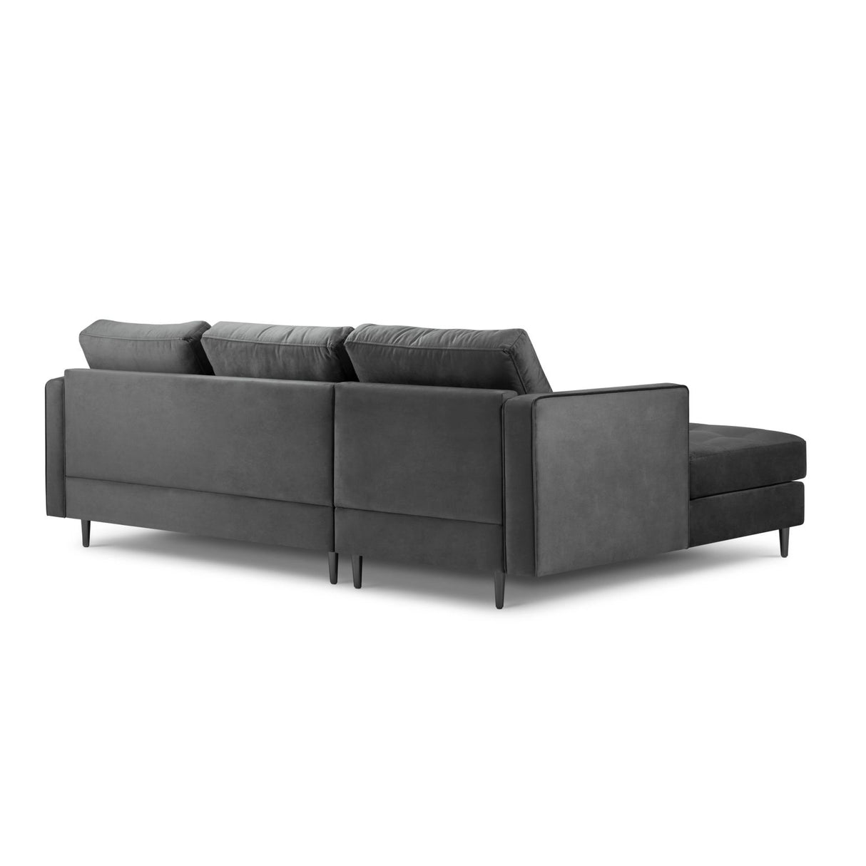 Aspen 4-Sitzer Ecksofa, Linke Seite, aus Samt in Dunkelgrau (Salvador 18), 236x170x90 cm von Cosmopolitan Design – Bild 3