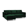 Aspen 4-Sitzer Ecksofa, Linke Seite, aus Samt in Flaschengrün (Salvador 7), 236x170x90 cm von Cosmopolitan Design – Bild 1