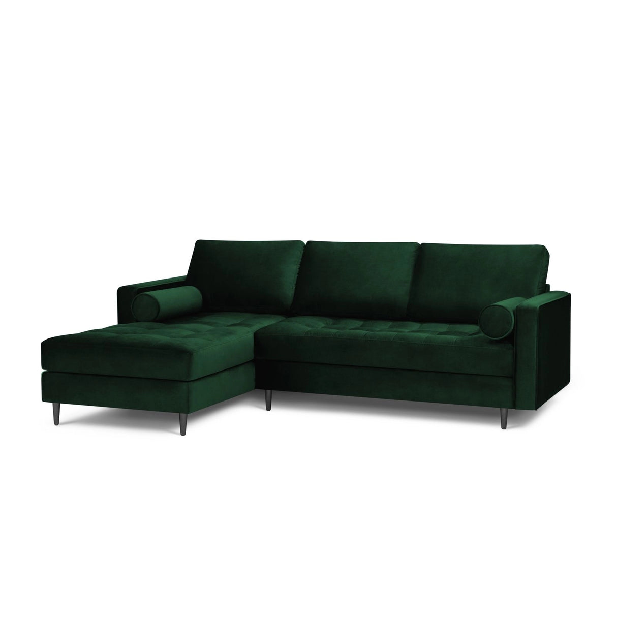 Aspen 4-Sitzer Ecksofa, Linke Seite, aus Samt in Flaschengrün (Salvador 7), 236x170x90 cm von Cosmopolitan Design – Bild 2
