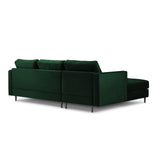Aspen 4-Sitzer Ecksofa, Linke Seite, aus Samt in Flaschengrün (Salvador 7), 236x170x90 cm von Cosmopolitan Design – Bild 3