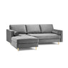 Aspen 4-Sitzer Ecksofa, Linke Seite, aus Samt in Grau (Salvador 17), 236x170x90 cm von Cosmopolitan Design – Bild 1