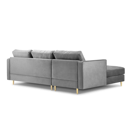 Aspen 4-Sitzer Ecksofa, Linke Seite, aus Samt in Grau (Salvador 17), 236x170x90 cm von Cosmopolitan Design – Bild 3