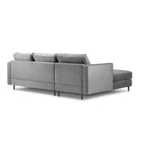 Aspen 4-Sitzer Ecksofa, Linke Seite, aus Samt in Grau (Salvador 17), 236x170x90 cm von Cosmopolitan Design – Bild 3