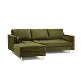 Aspen 4-Sitzer Ecksofa, Linke Seite, aus Samt in Grün (Salvador 8), 236x170x90 cm von Cosmopolitan Design – Bild 1