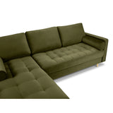 Aspen 4-Sitzer Ecksofa, Linke Seite, aus Samt in Grün (Salvador 8), 236x170x90 cm von Cosmopolitan Design – Bild 4