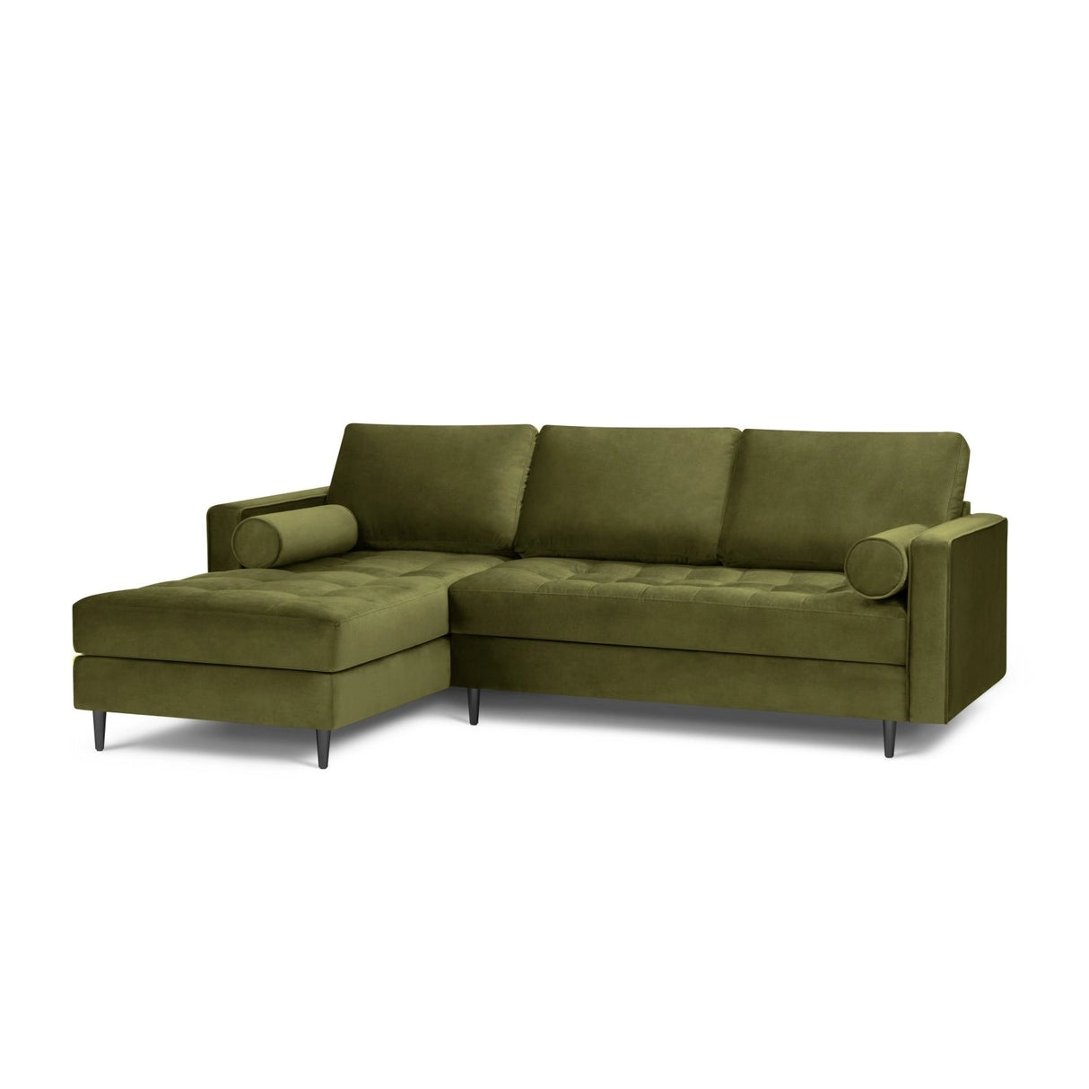 Aspen 4-Sitzer Ecksofa, Linke Seite, aus Samt in Grün (Salvador 8), 236x170x90 cm von Cosmopolitan Design – Bild 2