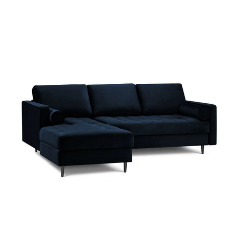 Aspen 4-Sitzer Ecksofa, Linke Seite, aus Samt in Königsblau (Salvador 5), 236x170x90 cm von Cosmopolitan Design – Bild 1